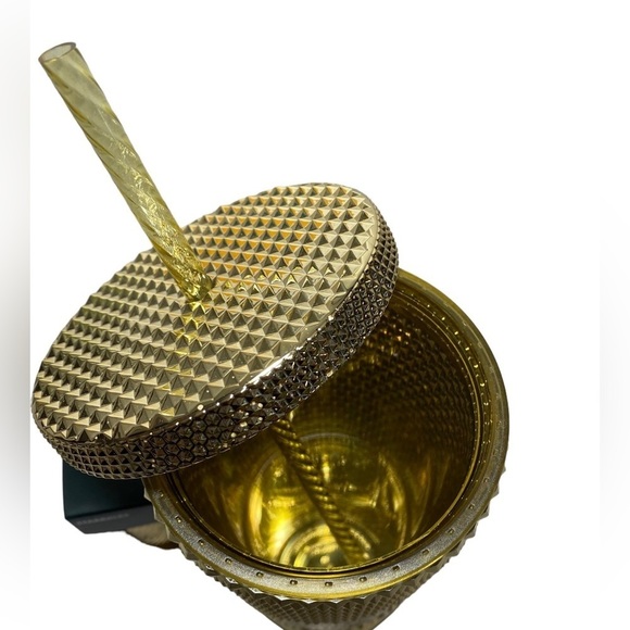 Starbucks Gold Holiday Studded Vente Cold Tumbler and Ornament / Key Chain 2022 - Picture 3 of 5